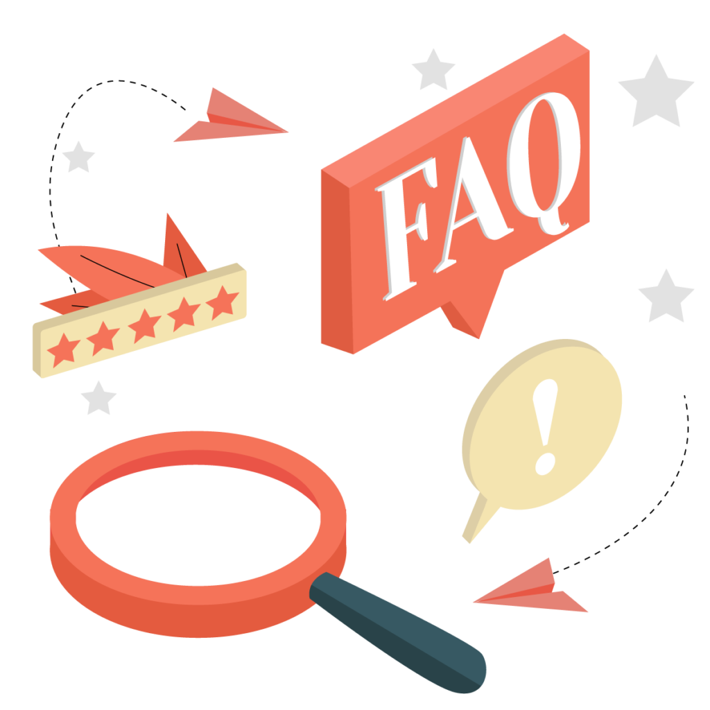 frequently asked question hand drawn cartoon character orange